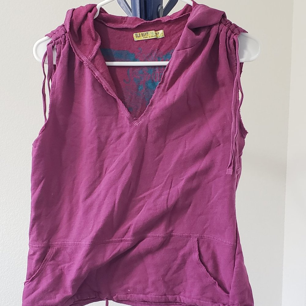 Junior's XS Purple Sleeveless Hoodie from Old Navy